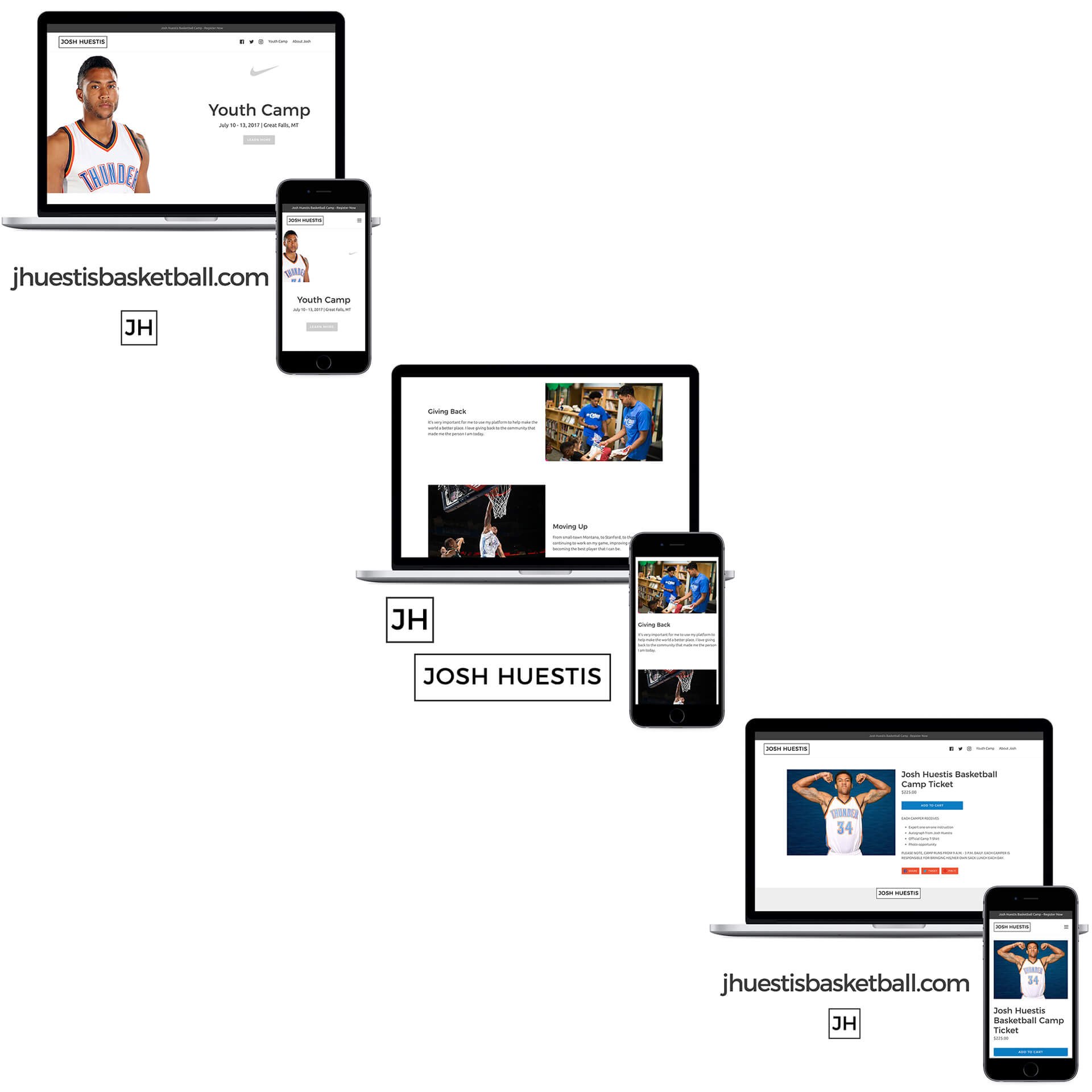 Josh Huetis Website Mockup Design